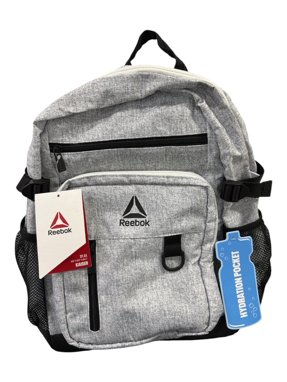 NEW! Reebok Men's Grey Heather Backpack 18” School Bookbag
